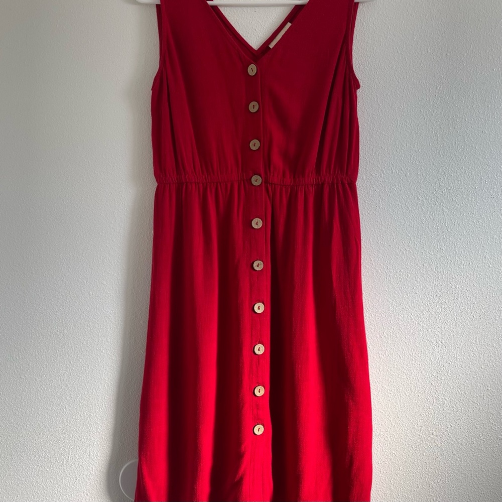 Universal Thread Sleeveless V-Neck Red Summer Dress